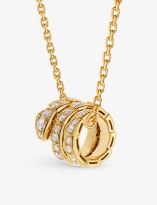 Bvlgari Serpenti Viper 18ct yellow gold 0.63ct diamond pendant (British brand)