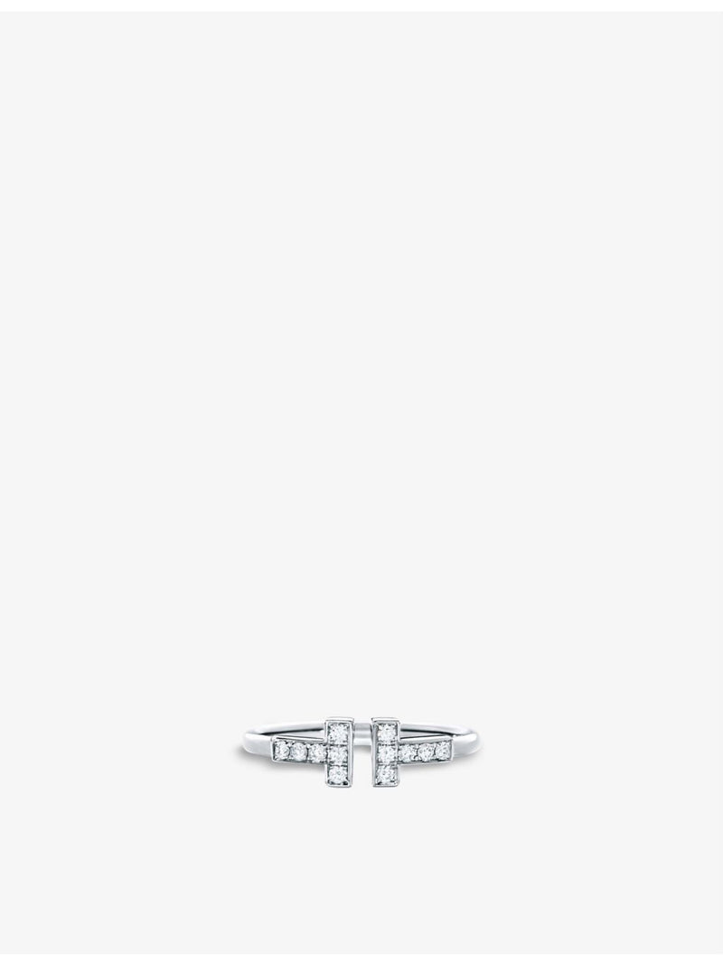 Tiffany & Co T white gold diamond ring, imported from the UK