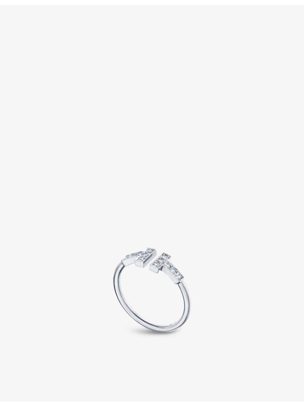 Tiffany & Co T white gold diamond ring, imported from the UK
