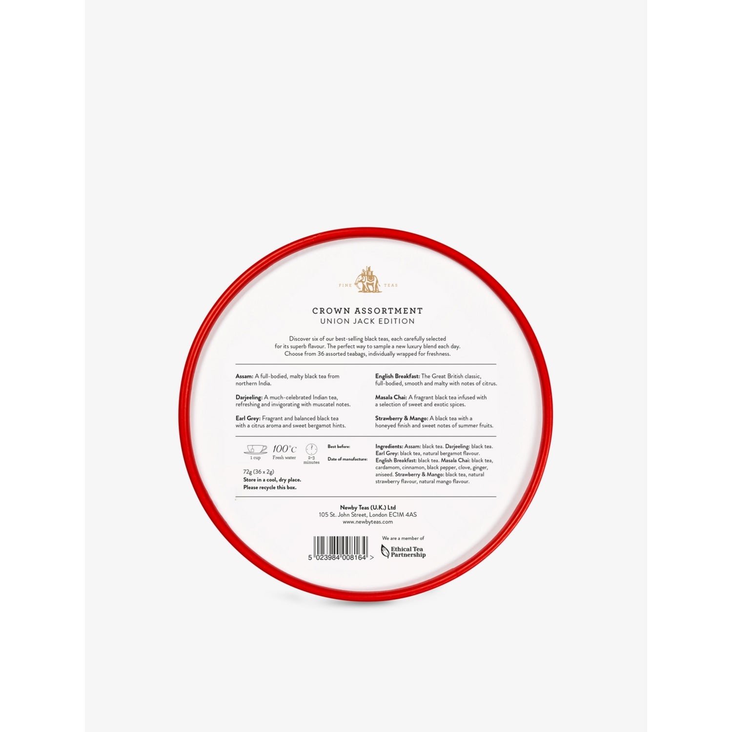 Newby Teas Crown Assortment Union Jack Edition tea selection 72g (British brand)