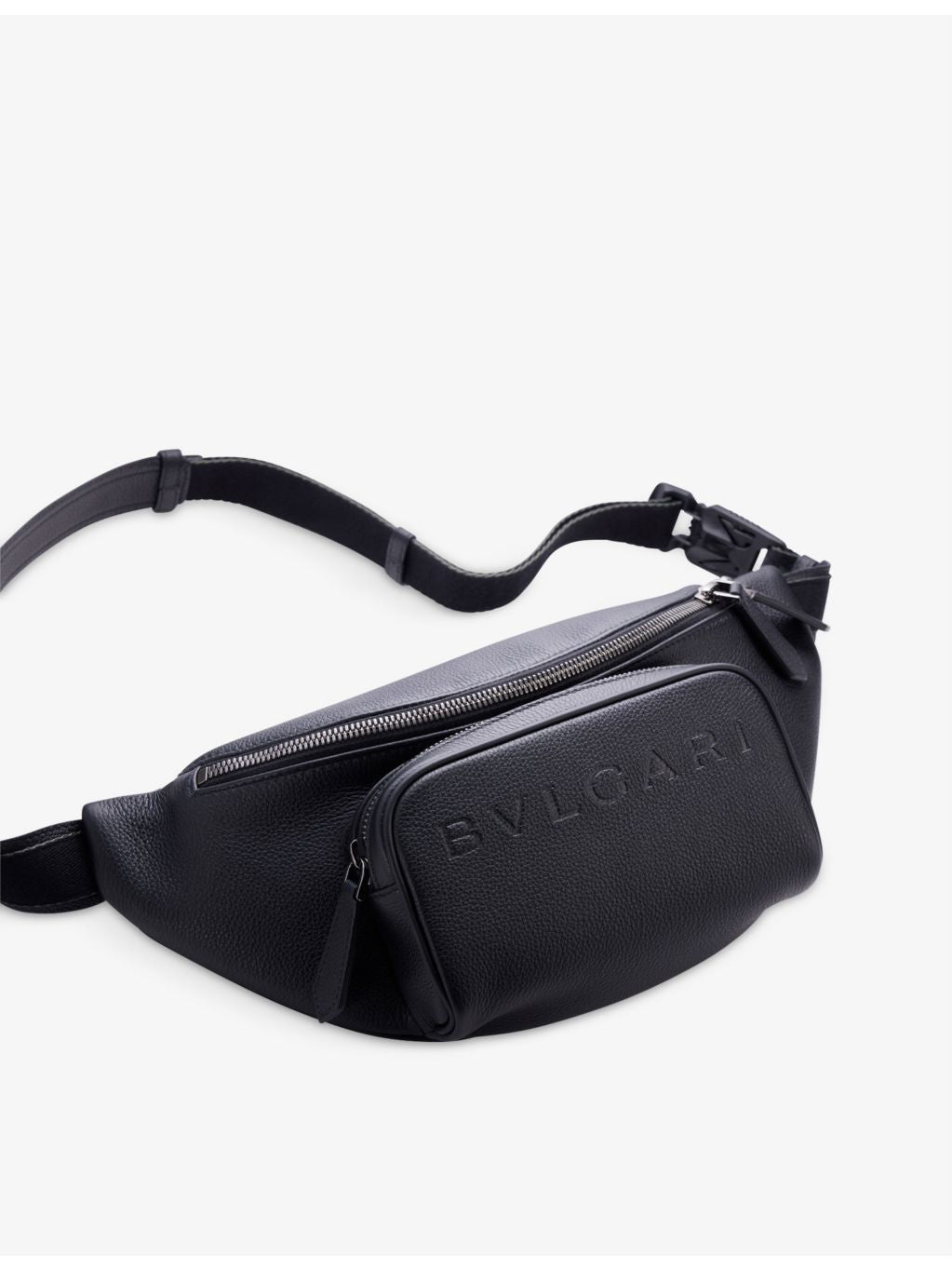 Bvlgari leather belt bag with embossed logo and adjustable strap (British brand)