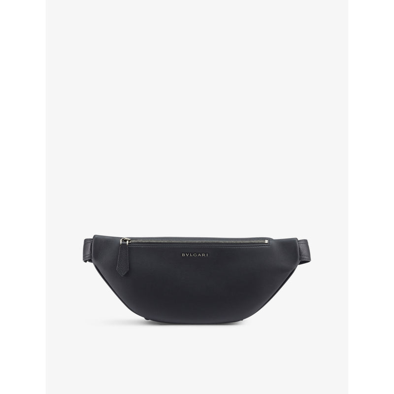 Bvlgari leather belt bag with embossed logo and adjustable strap (British brand)