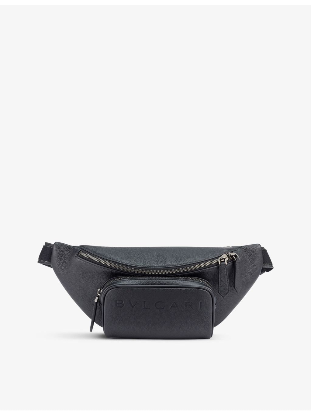 Bvlgari leather belt bag with embossed logo and adjustable strap (British brand)