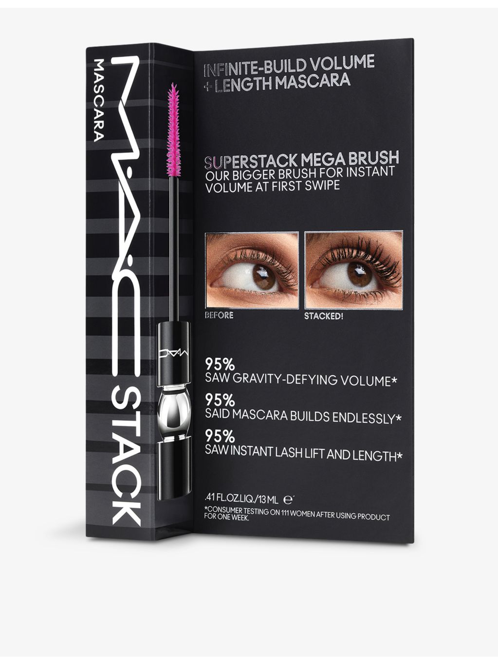 MAC MACStack Mega Brush mascara 12ml, imported from the UK