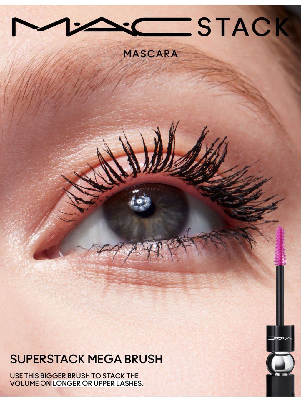 MAC MACStack Mega Brush mascara 12ml, imported from the UK