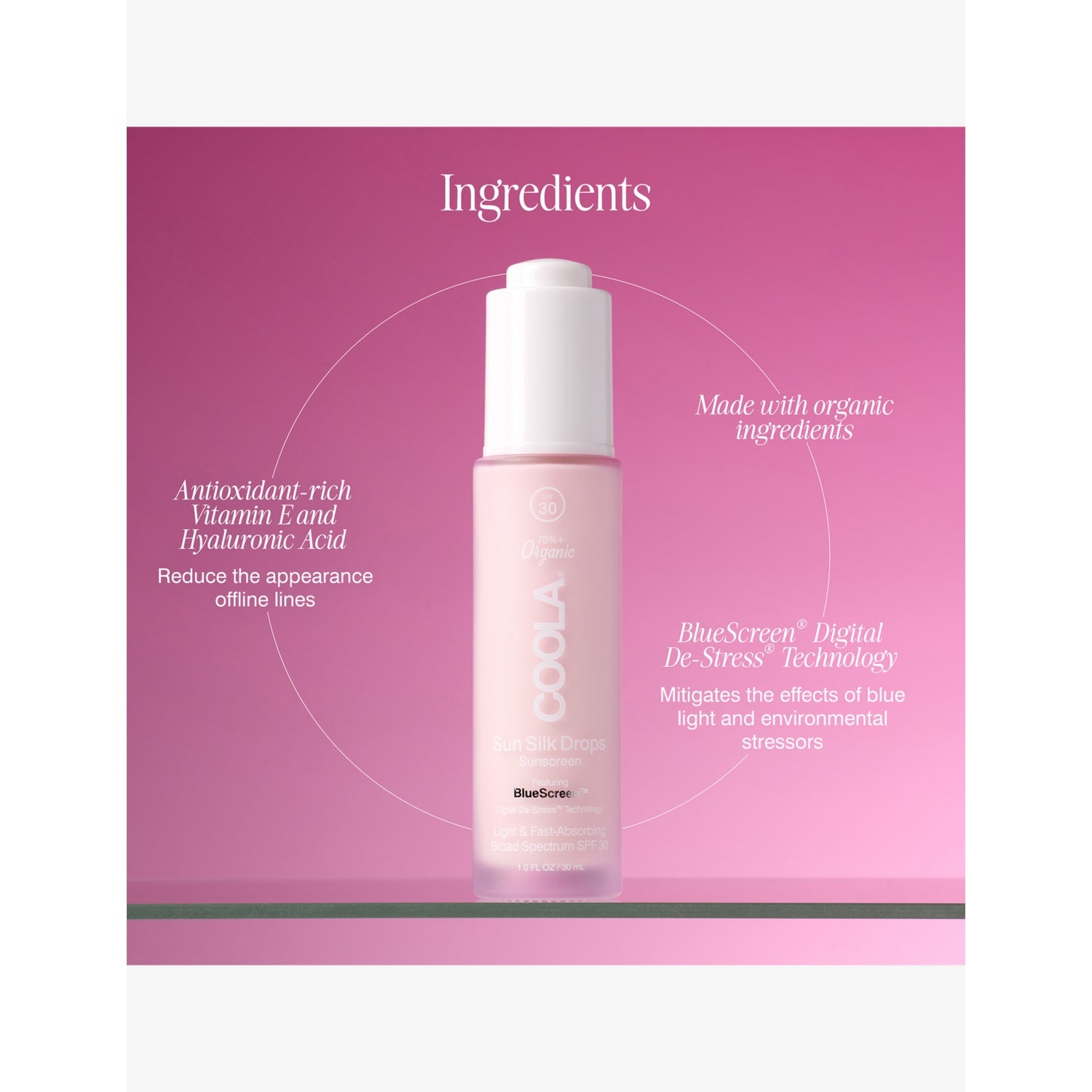 Coola Sun Silk Drops SPF30 sunscreen 30ml - British product