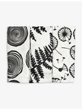 Etta Loves muslin cloths plant-print organic cotton, pack of three (British brand)