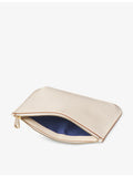 Aspinal of London Ella logo-print large leather pouch, imported from the UK