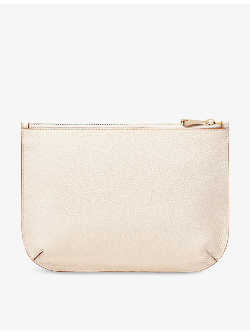 Aspinal of London Ella logo-print large leather pouch, imported from the UK
