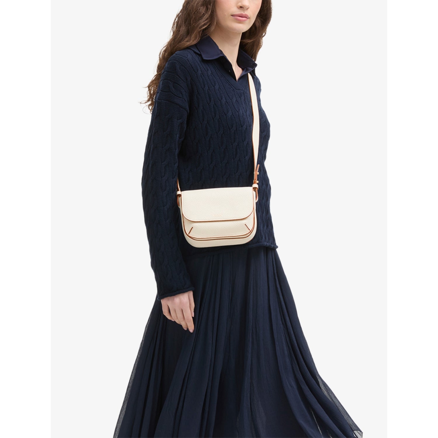 Aspinal of London Ella grained-leather cross-body bag, imported from the UK