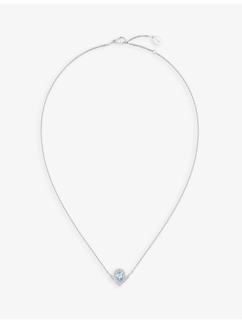 Chaumet aquamarine diamond pendant necklace 42cm - British product