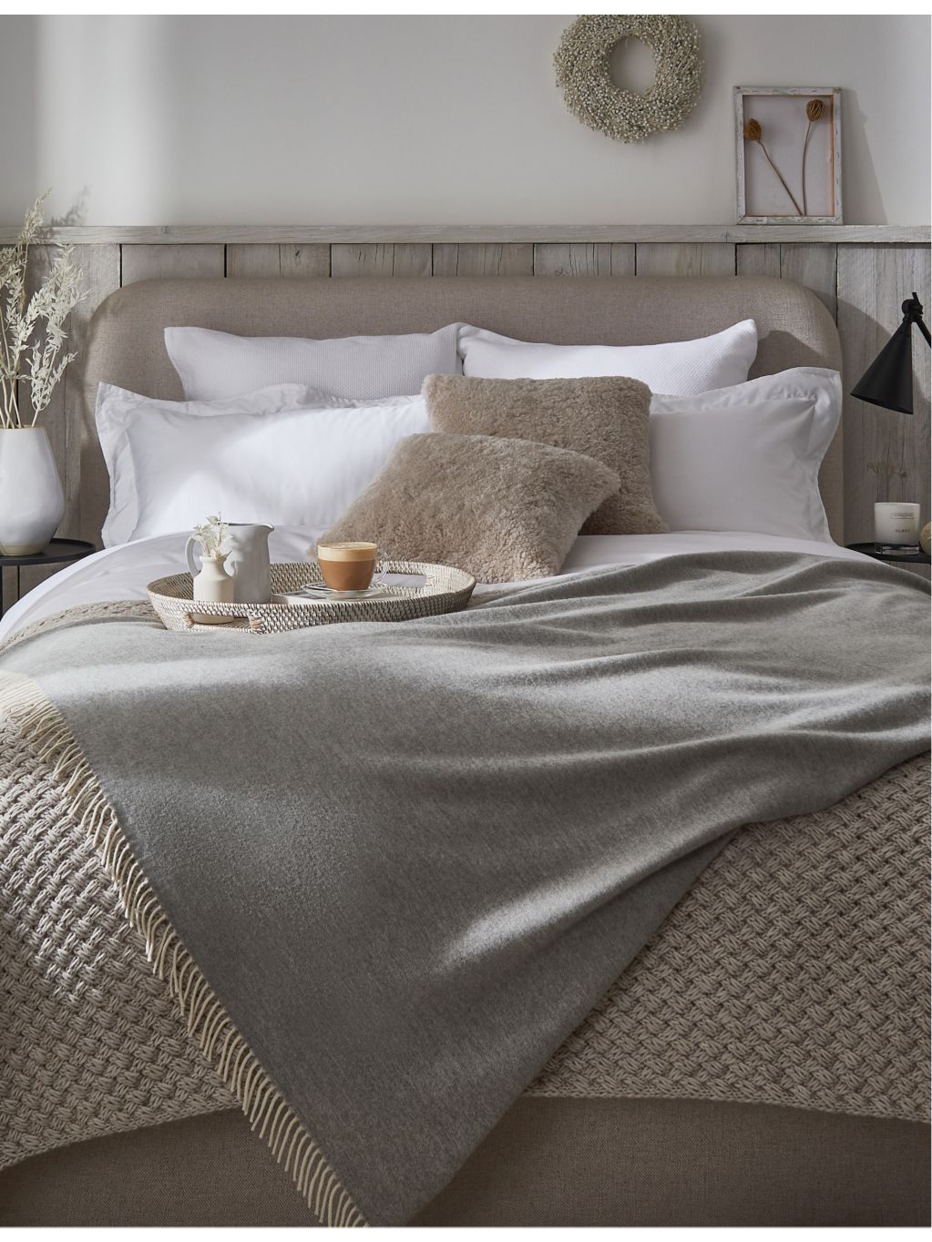 The White Company wool and cashmere-blend throw 140x200cm - British product