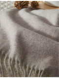 The White Company recycled cashmere-blend throw fringe trim (British brand)
