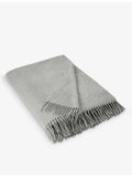 The White Company recycled cashmere-blend throw fringe trim (British brand)