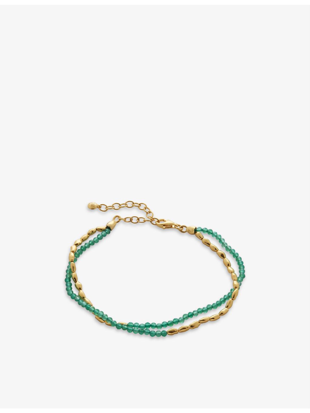 Monica Vinader mini nugget gold-plated bracelet with onyx - British product