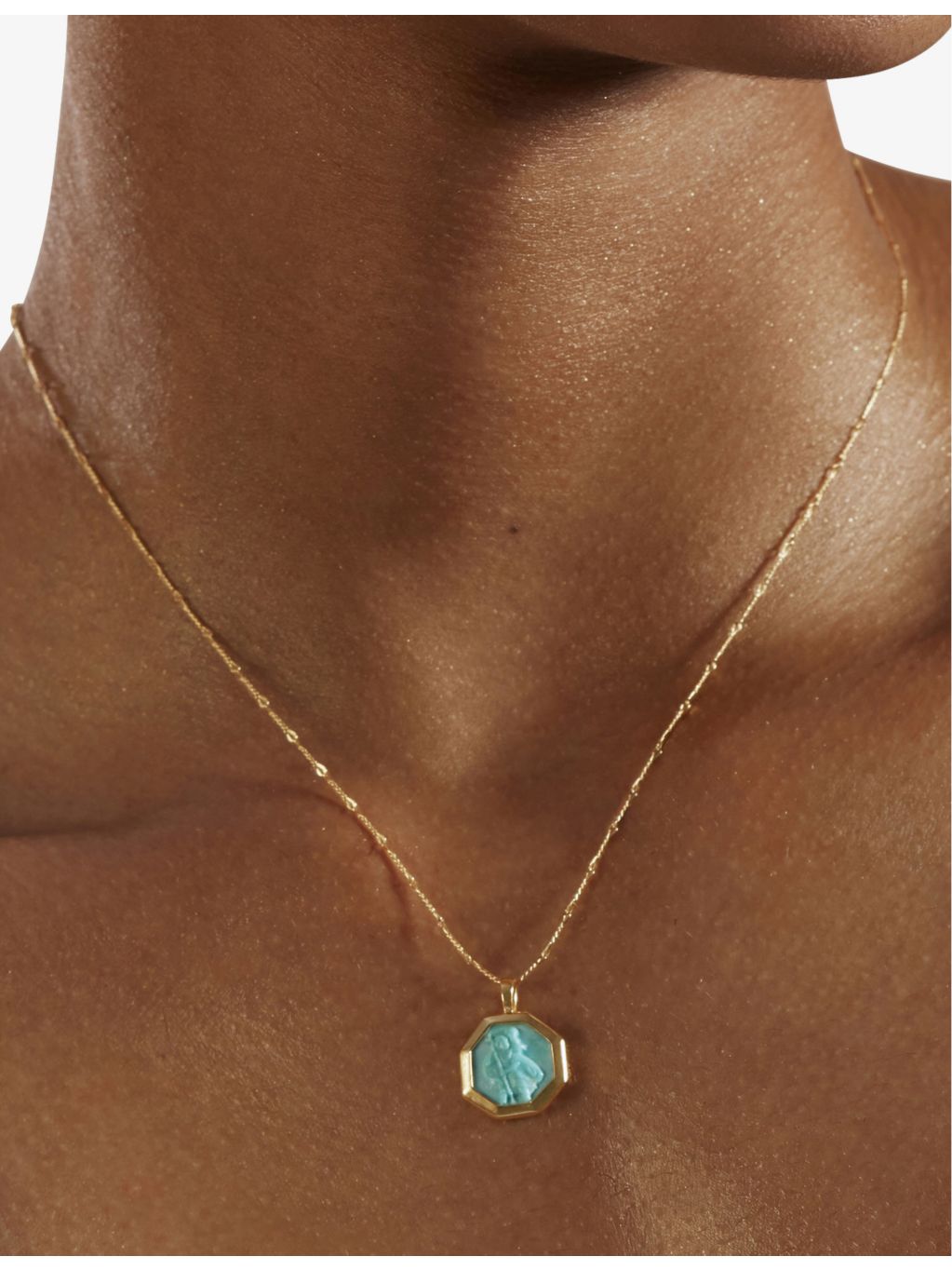 Monica Vinader St Christopher turquoise pendant, imported from the UK