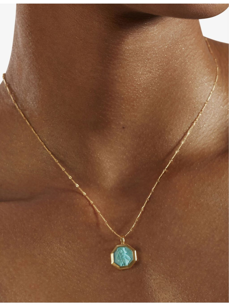 Monica Vinader St Christopher turquoise pendant, imported from the UK