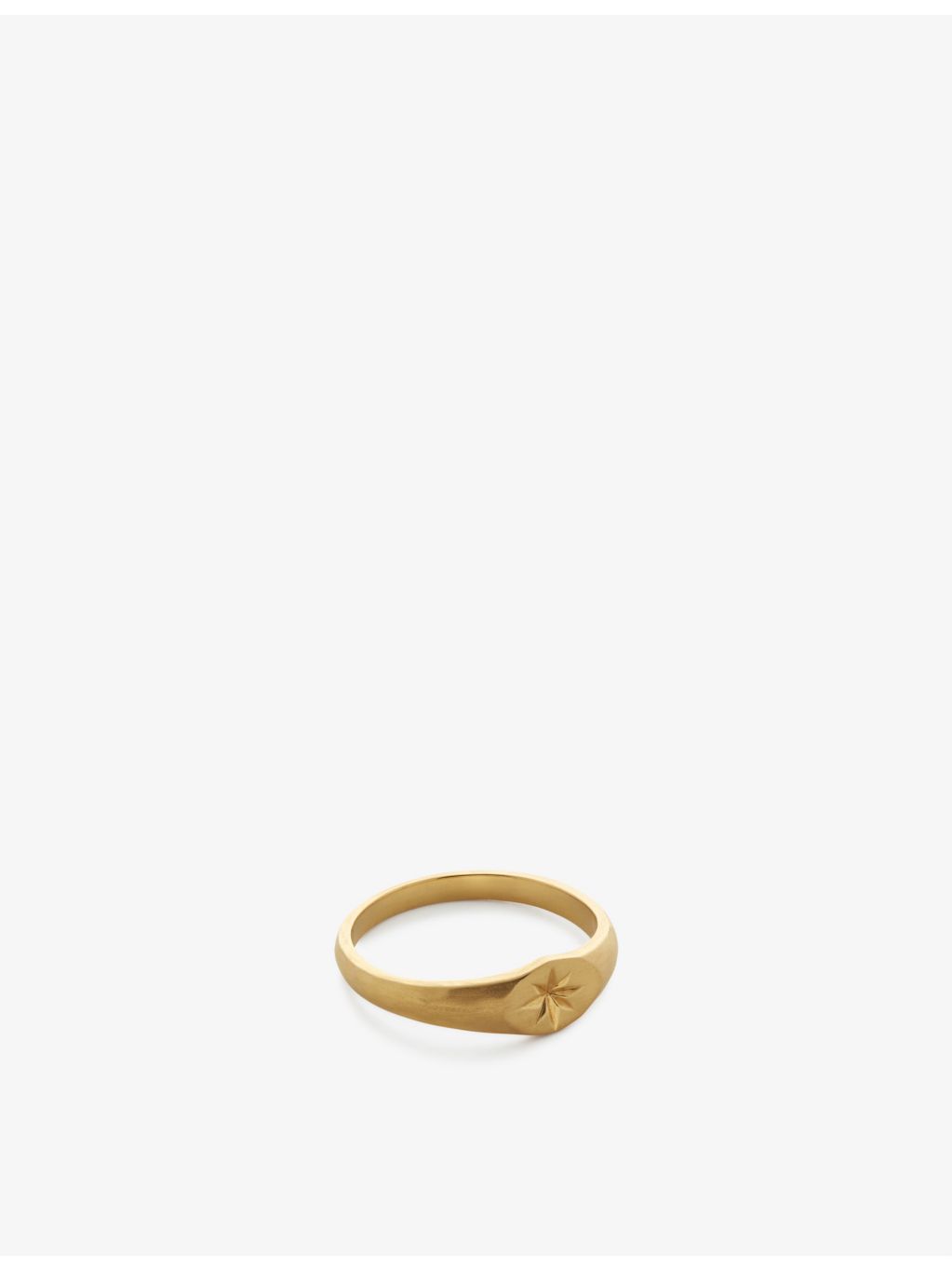 Monica Vinader Guiding Star signet ring in 18ct gold vermeil, UK version