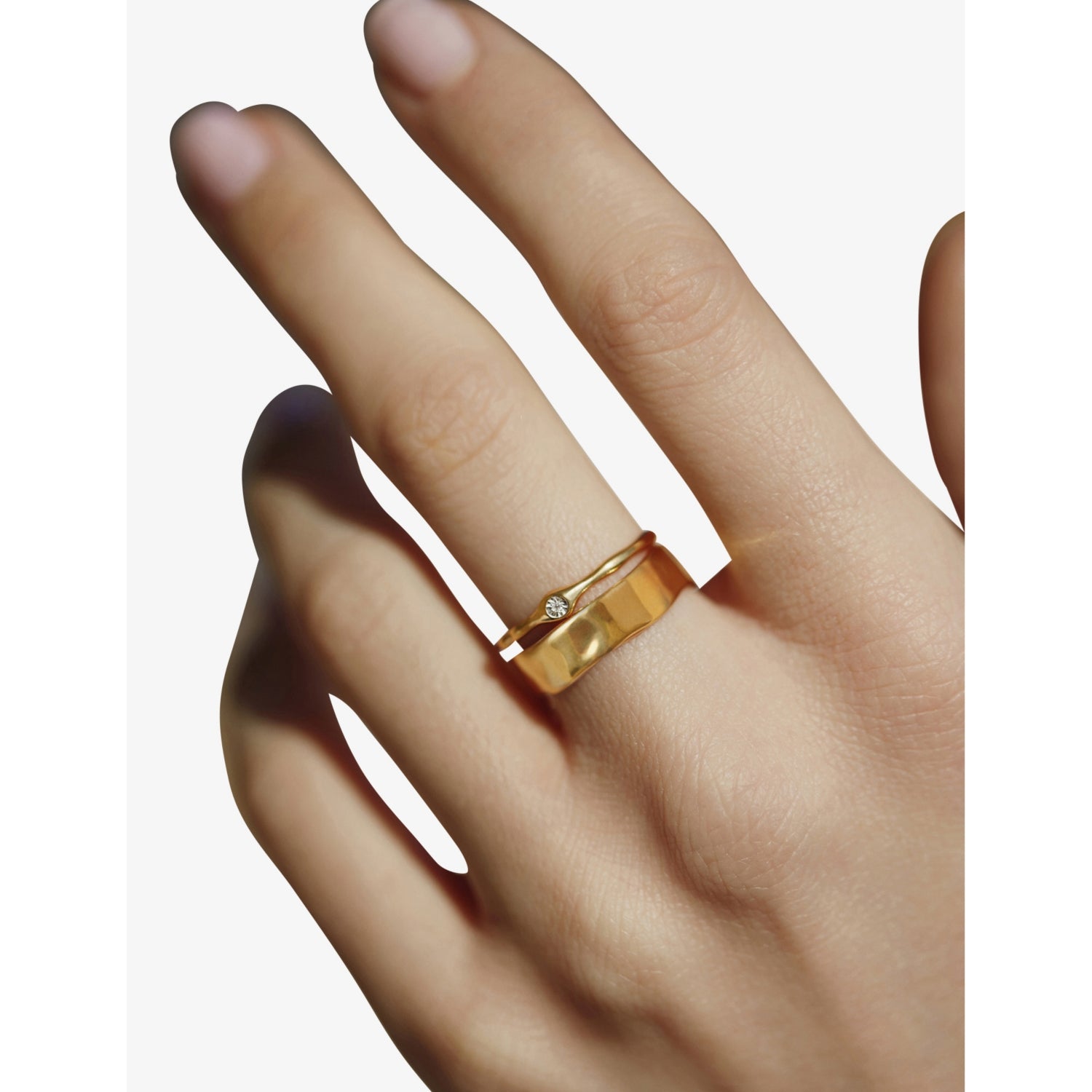 Monica Vinader 18ct yellow gold vermeil ring, imported from the UK