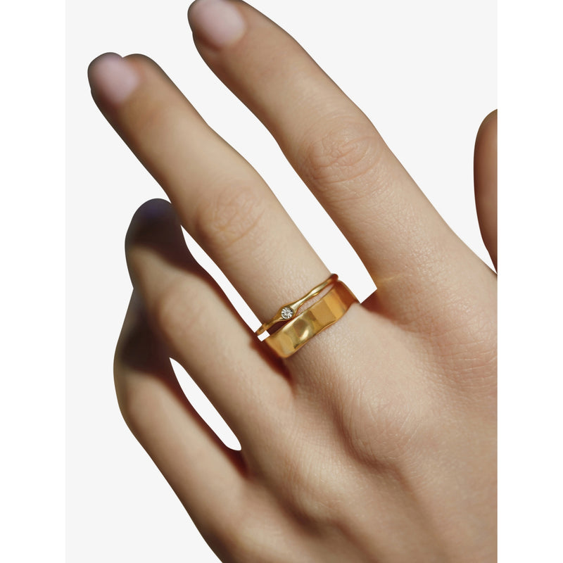 Monica Vinader 18ct yellow gold vermeil ring, imported from the UK
