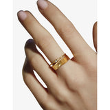 Monica Vinader 18ct yellow gold vermeil ring, imported from the UK