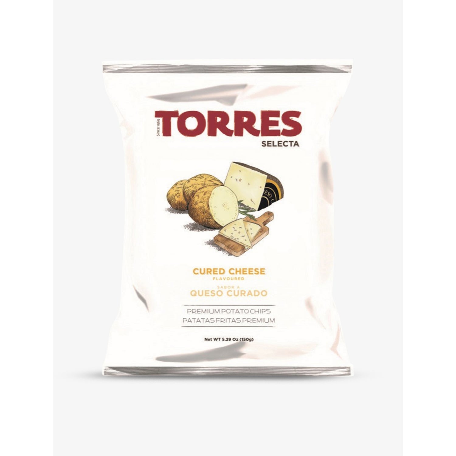 Torres cured cheese crisps 150g, UK version