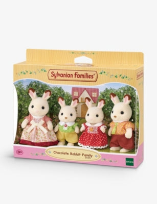 Sylvanian Families Chocolate Rabbit Family playset four-piece set (British brand)