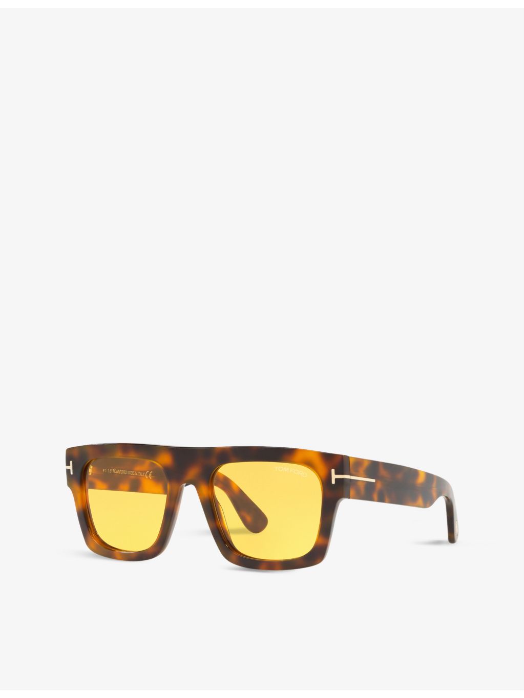 Tom Ford Fausto tortoiseshell square-frame acetate sunglasses 53mm, imported from the UK