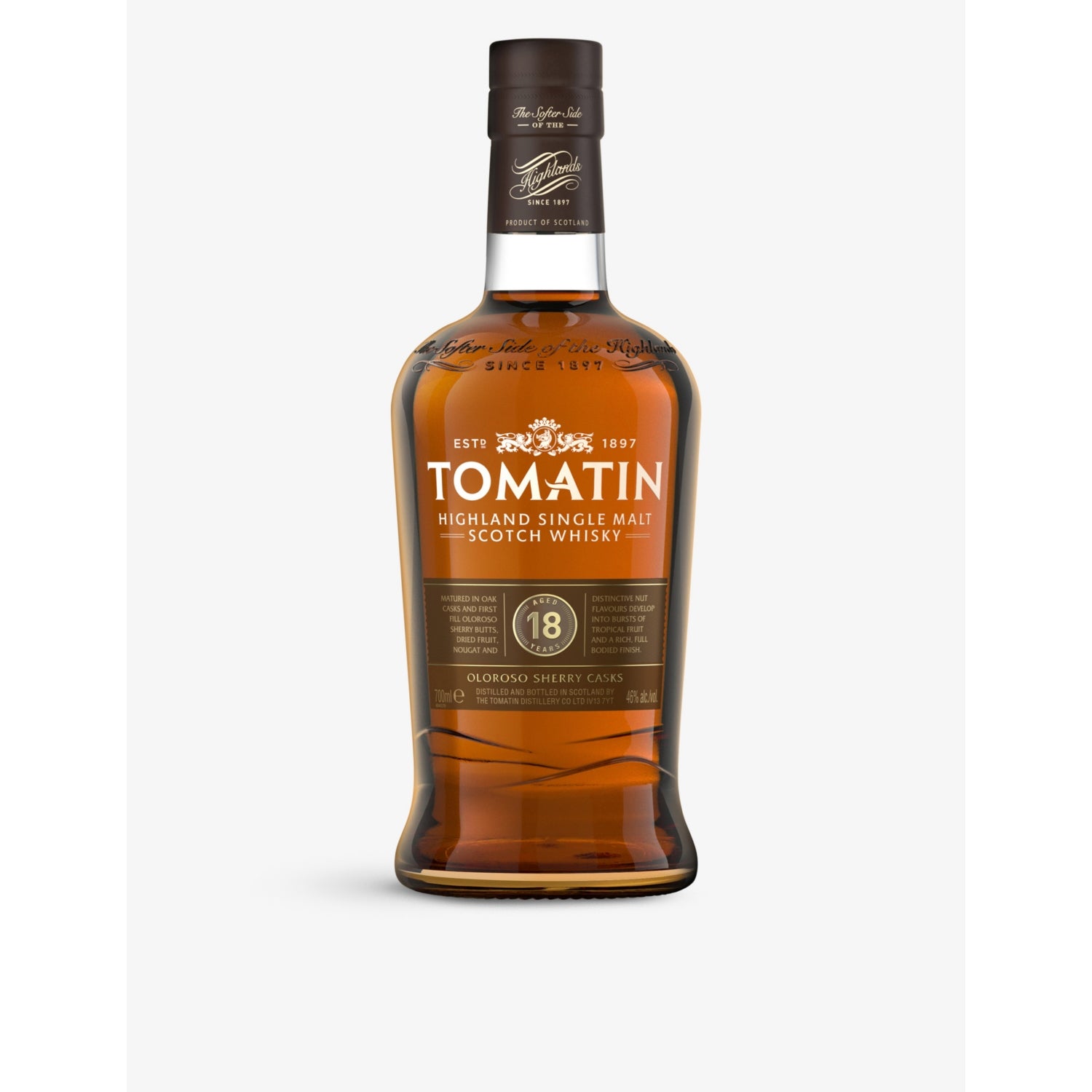 Tomatin 18-year-old single malt whisky 700ml (British brand)