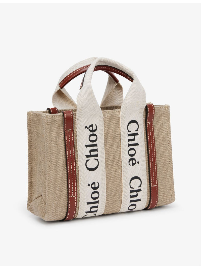 Chloé Woody mini tote bag in cotton canvas (British brand)