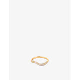 Wave 18ct yellow gold-plated sterling-silver and cubic zirconia ring - L