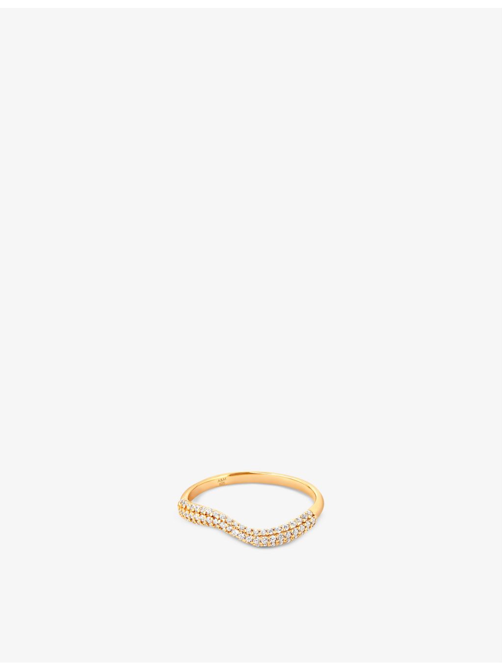 Astrid & Miyu 18ct gold-plated sterling silver cubic zirconia ring, imported from the UK