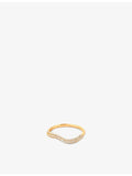 Astrid & Miyu 18ct gold-plated sterling silver cubic zirconia ring, imported from the UK