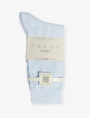 Falke cotton blend knitted socks with brand print, imported from the UK