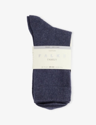 Falke cotton blend knitted socks with brand print, imported from the UK