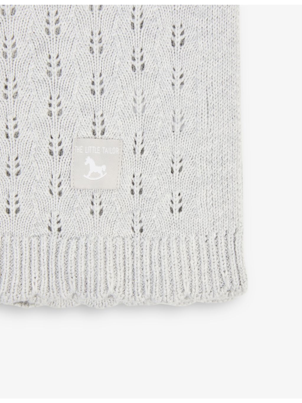 The Little Tailor pointelle-detail cotton blanket 104x93cm, UK version