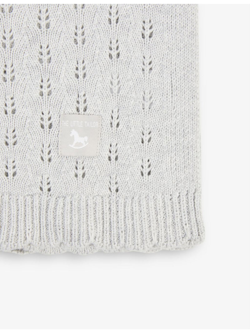 The Little Tailor pointelle-detail cotton blanket 104x93cm, UK version
