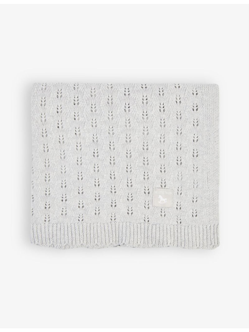 The Little Tailor pointelle-detail cotton blanket 104x93cm, UK version