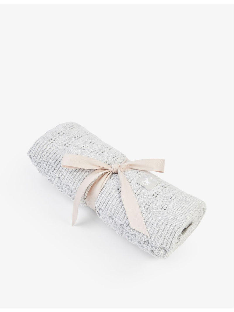 The Little Tailor pointelle-detail cotton blanket 104x93cm, UK version