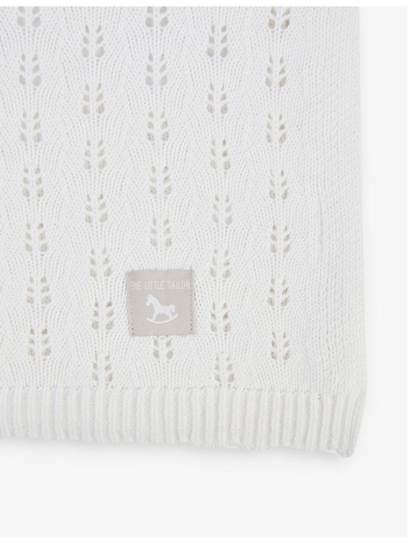 The Little Tailor pointelle cotton blanket 104 x 93cm, UK version