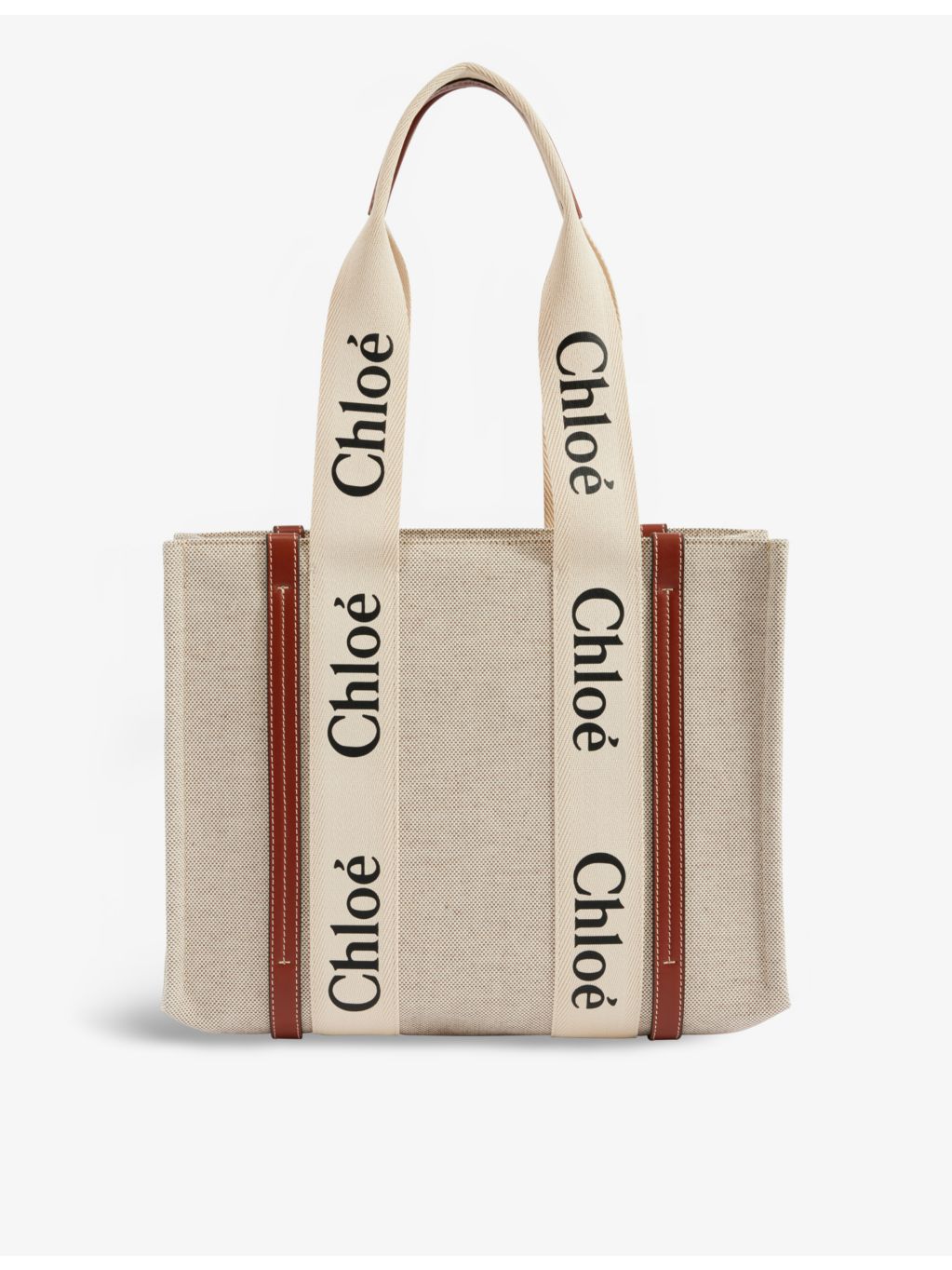 Chloé Woody medium cotton-canvas tote bag, UK version