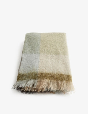 Soho Home Curtis check-print mohair blend throw 172 x 130cm - British product