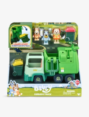Bluey garbage truck toy 14cm with Bluey and Bingo figures (British brand)