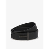 Reversible brand-plaque leather belt - 28