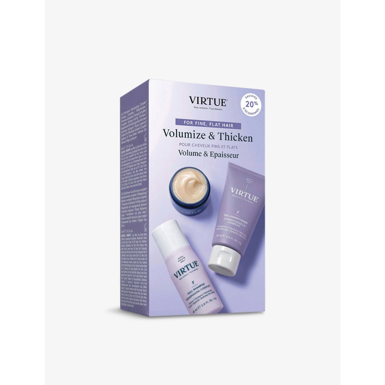 Virtue Full Discovery Kit with shampoo, conditioner, and mask, UK version