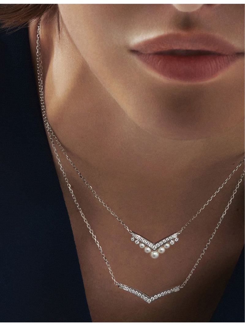 Chaumet Akoya pearl pendant necklace 18ct white gold - British product