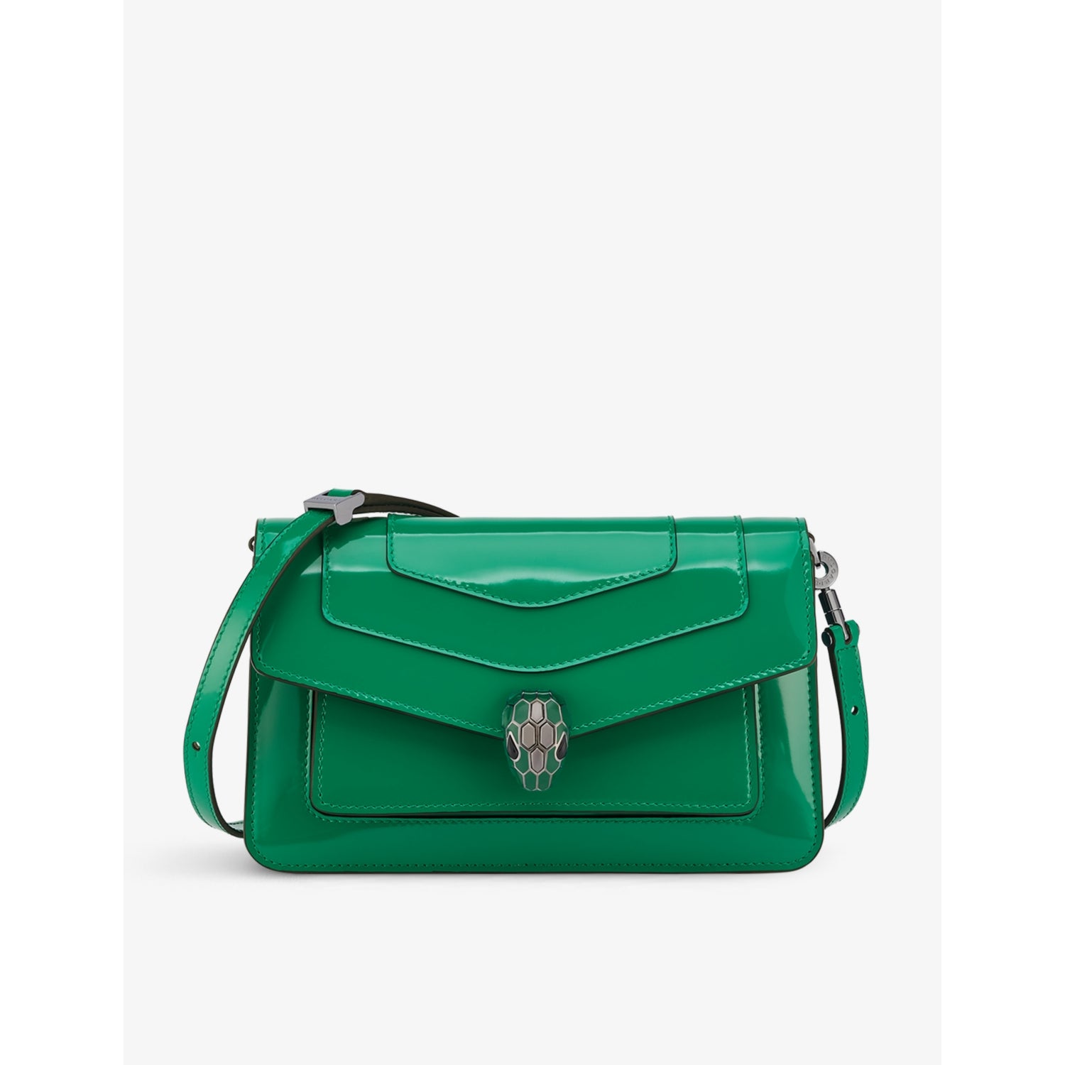 Serpenti Forever East-West leather shoulder bag - BLACK