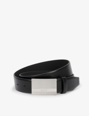 Logo-engraved leather belt - 30