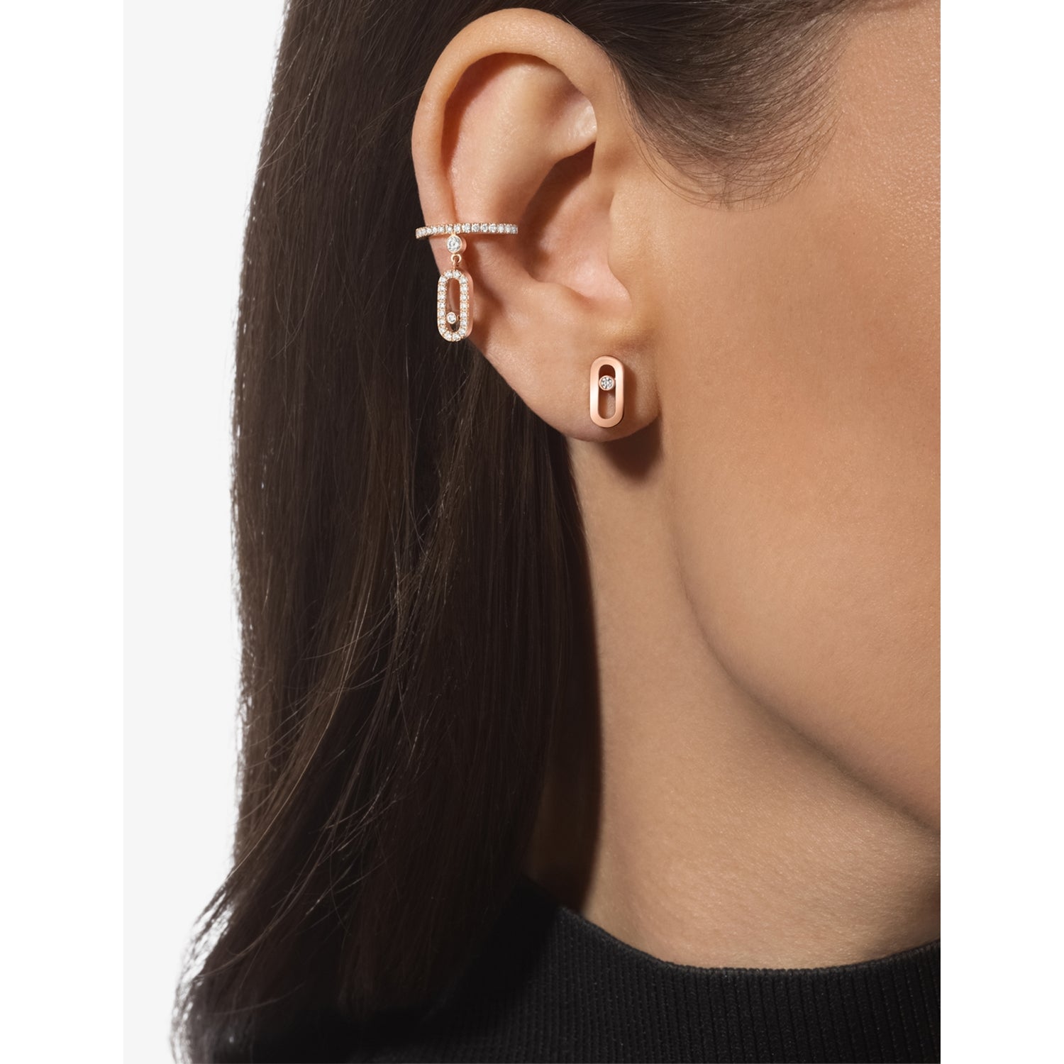 Messika 18ct gold diamond earrings 0.03ct - British product