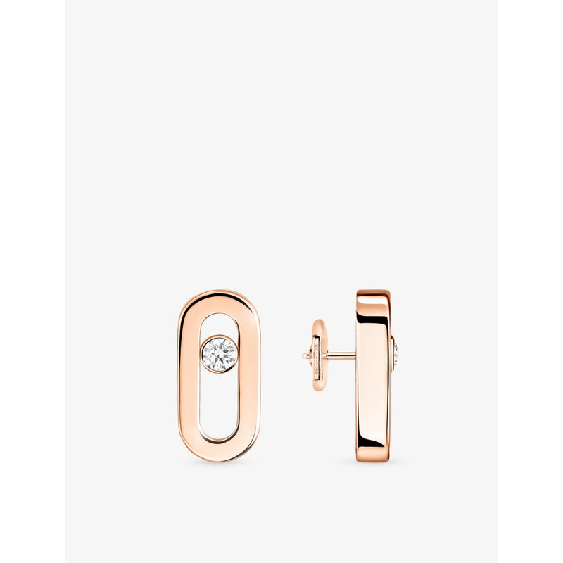 Messika 18ct gold diamond earrings 0.03ct - British product